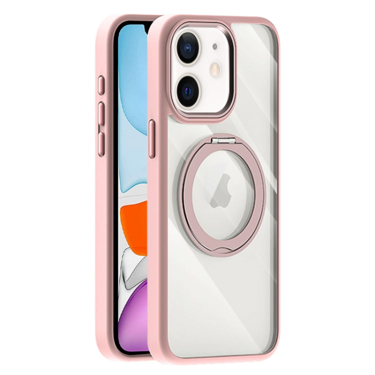 For iPhone 11 Transparent MagSafe Magnetic Holder Phone Case
