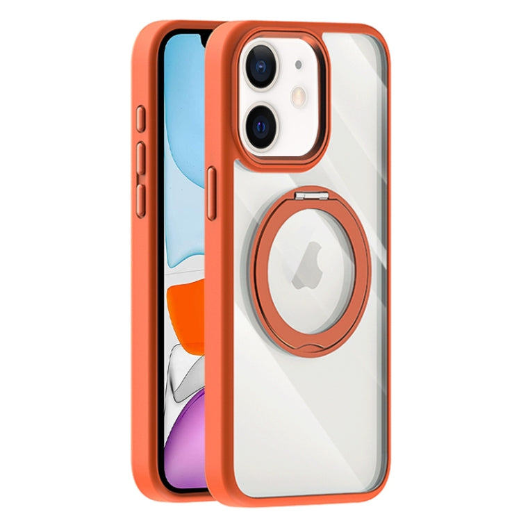 For iPhone 11 Transparent MagSafe Magnetic Holder Phone Case