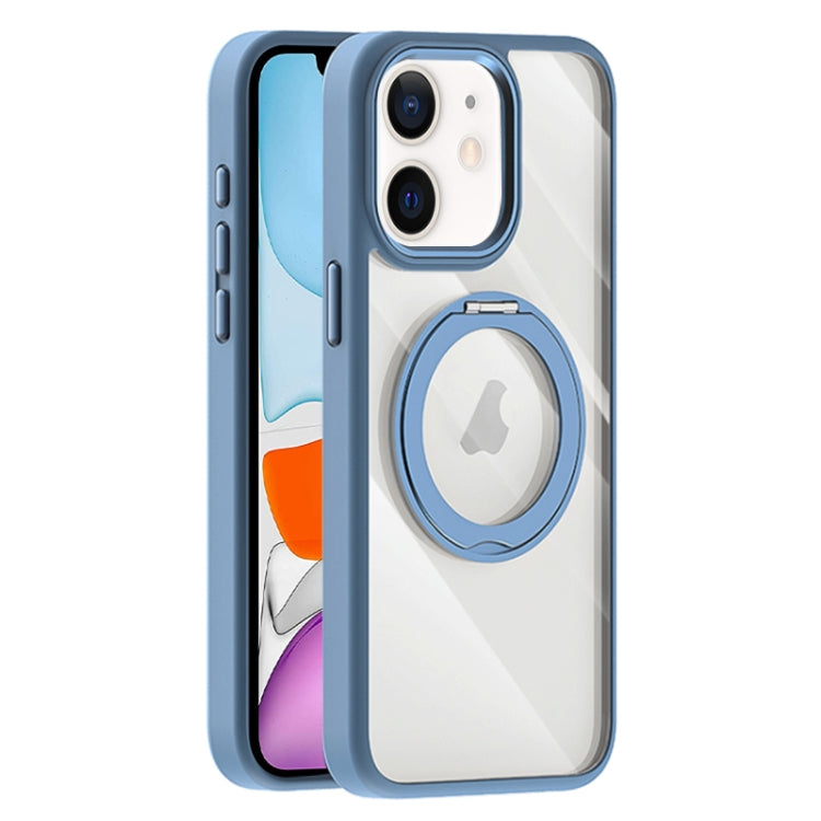 For iPhone 11 Transparent MagSafe Magnetic Holder Phone Case