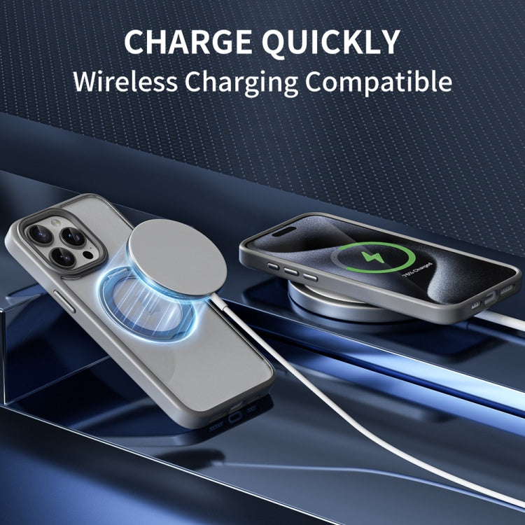 For iPhone 15 Pro Max Transparent MagSafe Magnetic Holder Phone Case
