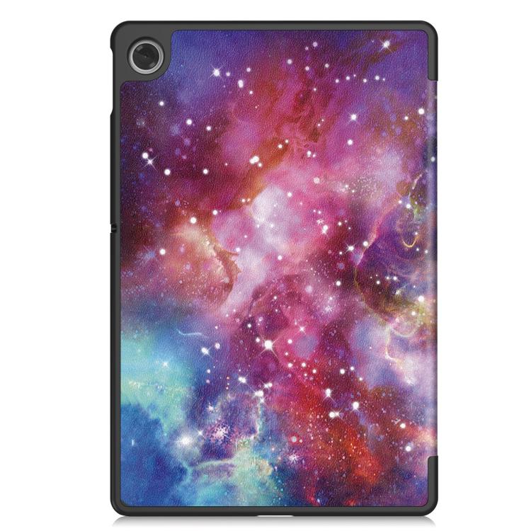 For Lenovo Tab 10.1 / K10 2nd / S10 Custer Painted 3-Fold Holder Leather Smart Tablet Case