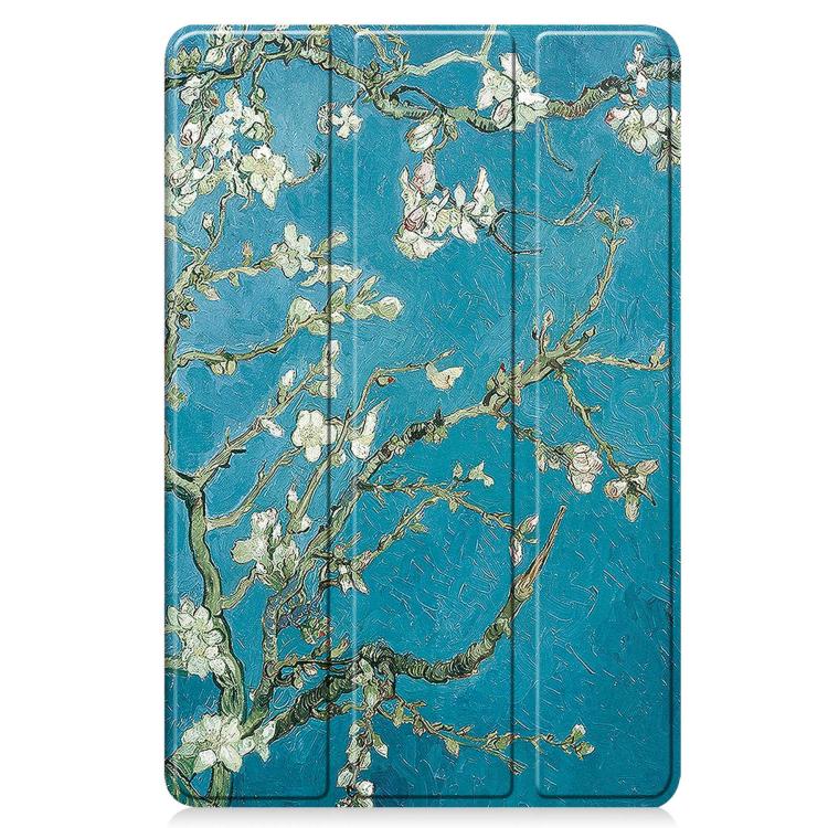 For Lenovo Tab 10.1 / K10 2nd / S10 Custer Painted 3-Fold Holder Leather Smart Tablet Case