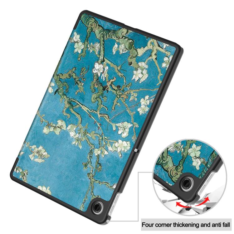 For Lenovo Tab 10.1 / K10 2nd / S10 Custer Painted 3-Fold Holder Leather Smart Tablet Case