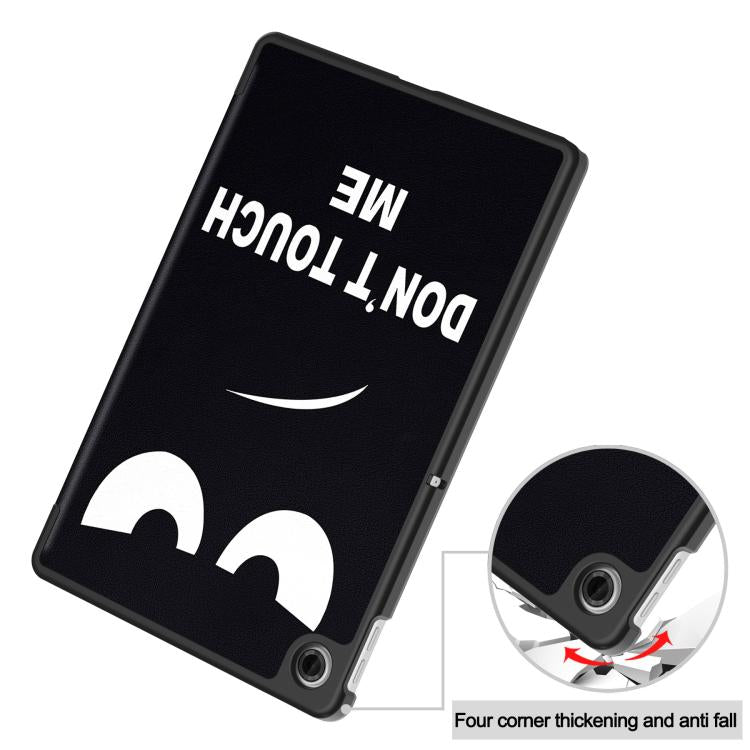 For Lenovo Tab 10.1 / K10 2nd / S10 Custer Painted 3-Fold Holder Leather Smart Tablet Case