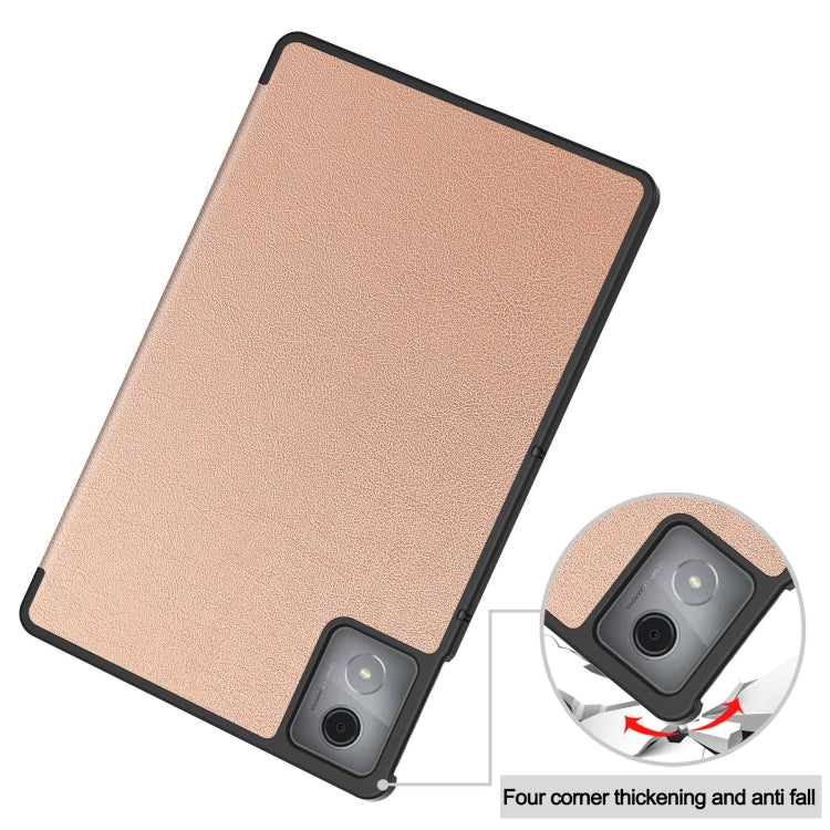 For Lenovo Tab K11 Plus Custer Texture 3-Fold Holder Leather Smart Tablet Case