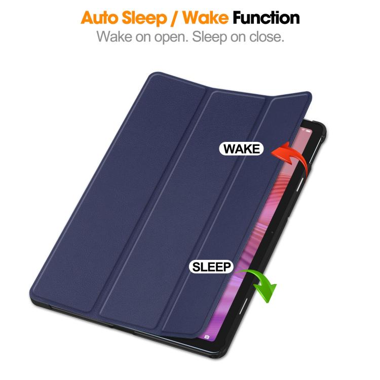 For Lenovo Tab 10.1 2025 / K10 2nd / S10 Custer Texture 3-Fold Holder Leather Smart Tablet Case