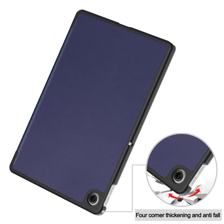 For Lenovo Tab 10.1 2025 / K10 2nd / S10 Custer Texture 3-Fold Holder Leather Smart Tablet Case