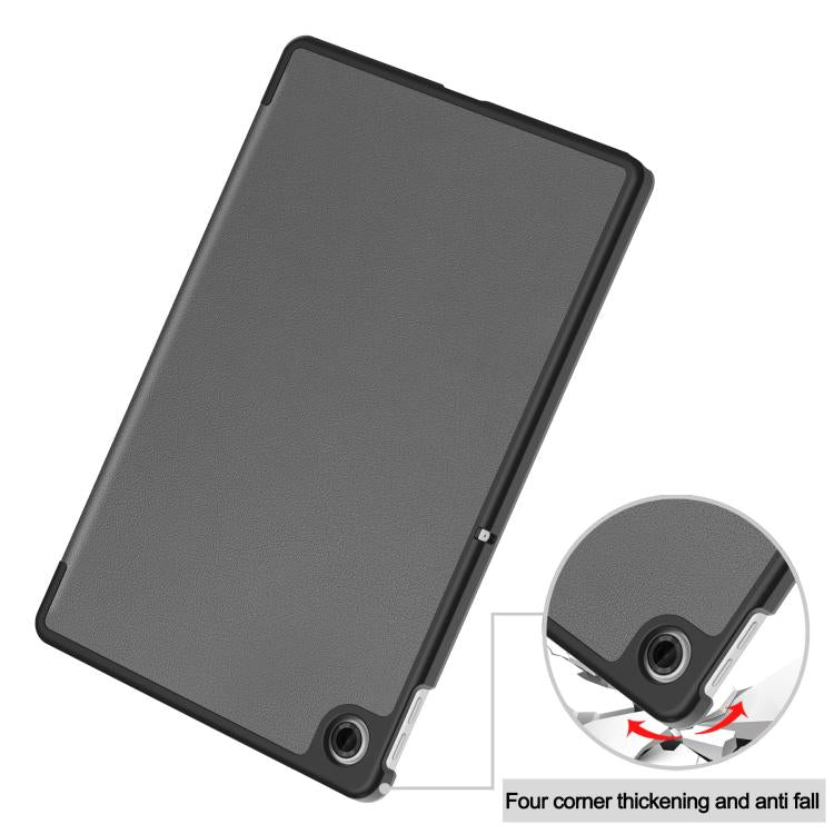For Lenovo Tab 10.1 2025 / K10 2nd / S10 Custer Texture 3-Fold Holder Leather Smart Tablet Case