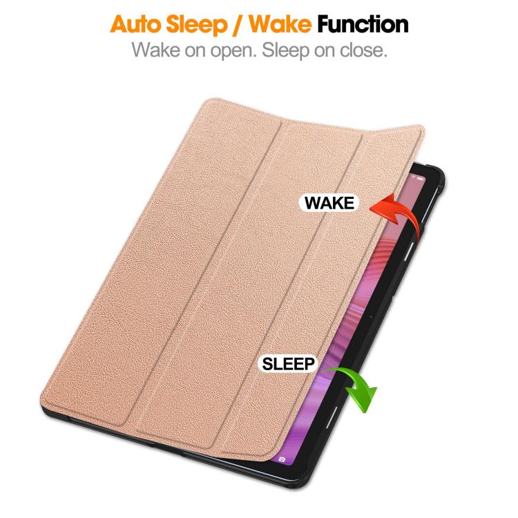 For Lenovo Tab 10.1 2025 / K10 2nd / S10 Custer Texture 3-Fold Holder Leather Smart Tablet Case