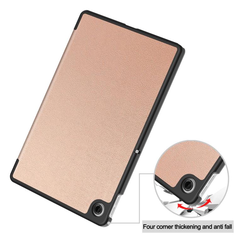 For Lenovo Tab 10.1 2025 / K10 2nd / S10 Custer Texture 3-Fold Holder Leather Smart Tablet Case