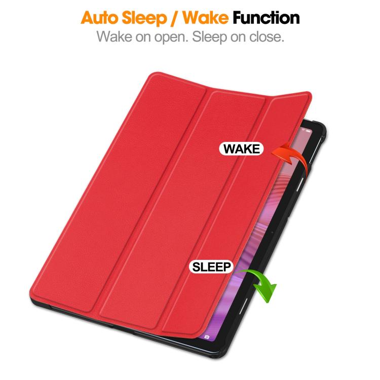 For Lenovo Tab 10.1 2025 / K10 2nd / S10 Custer Texture 3-Fold Holder Leather Smart Tablet Case