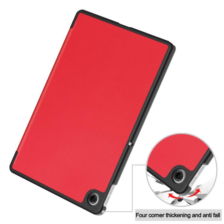 For Lenovo Tab 10.1 2025 / K10 2nd / S10 Custer Texture 3-Fold Holder Leather Smart Tablet Case