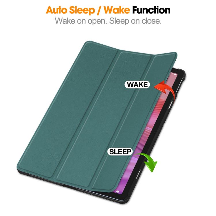 For Lenovo Tab 10.1 2025 / K10 2nd / S10 Custer Texture 3-Fold Holder Leather Smart Tablet Case