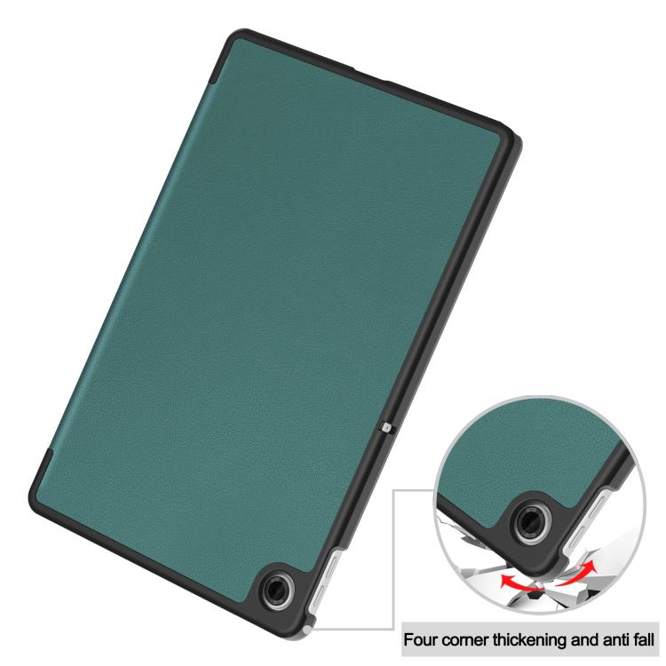 For Lenovo Tab 10.1 2025 / K10 2nd / S10 Custer Texture 3-Fold Holder Leather Smart Tablet Case