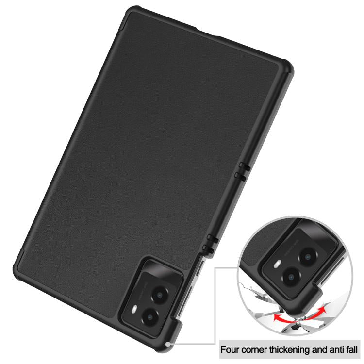 For Lenovo Legion Y700 2025 Custer Texture 3-Fold Holder Leather Smart Tablet Case