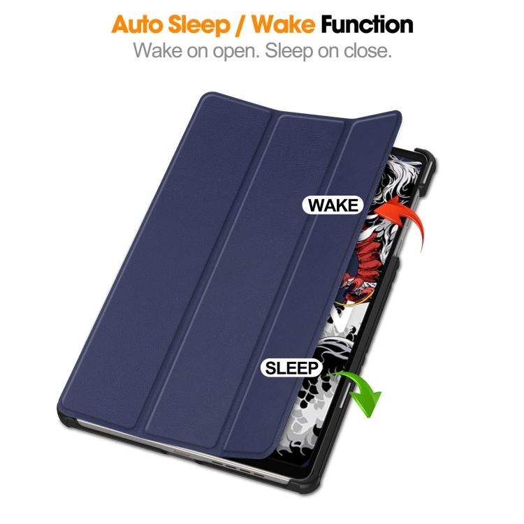 For Lenovo Legion Y700 2025 Custer Texture 3-Fold Holder Leather Smart Tablet Case