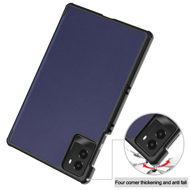 For Lenovo Legion Y700 2025 Custer Texture 3-Fold Holder Leather Smart Tablet Case