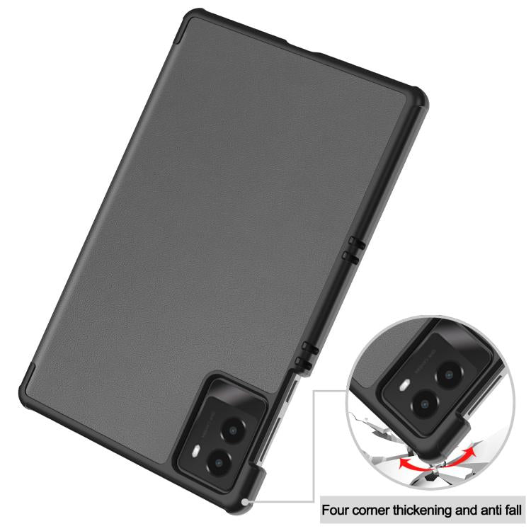For Lenovo Legion Y700 2025 Custer Texture 3-Fold Holder Leather Smart Tablet Case