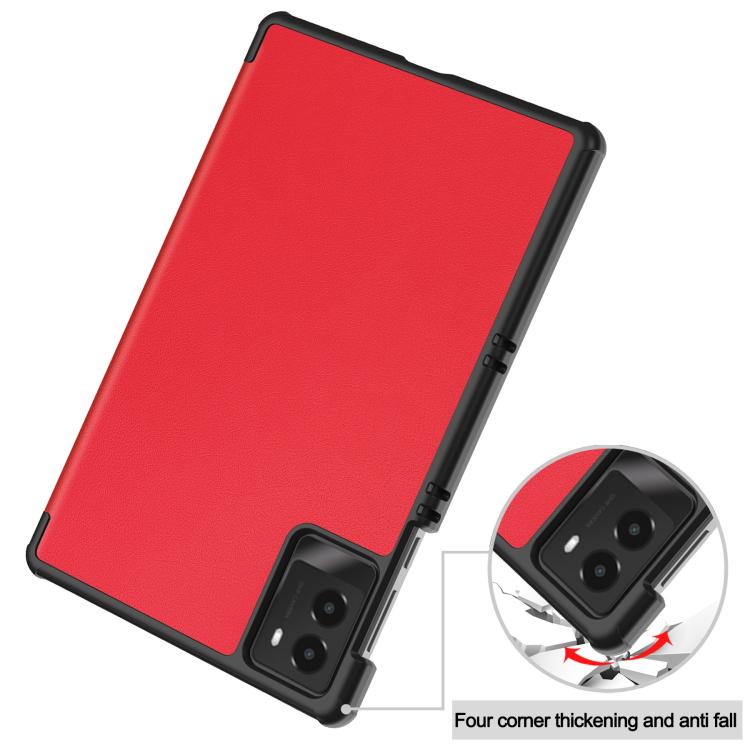 For Lenovo Legion Y700 2025 Custer Texture 3-Fold Holder Leather Smart Tablet Case