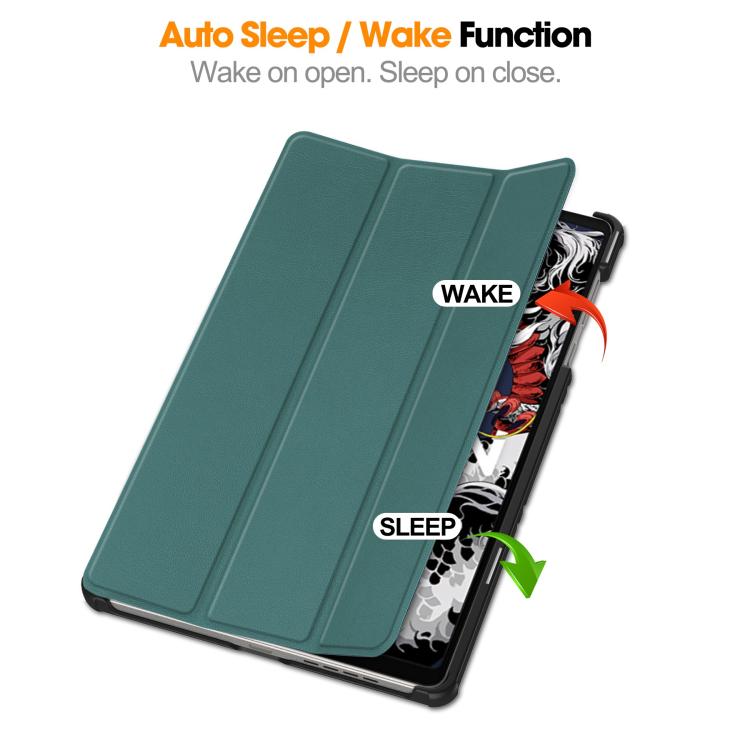 For Lenovo Legion Y700 2025 Custer Texture 3-Fold Holder Leather Smart Tablet Case