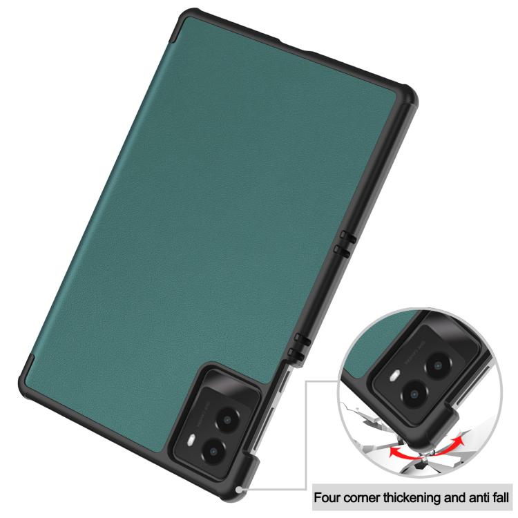 For Lenovo Legion Y700 2025 Custer Texture 3-Fold Holder Leather Smart Tablet Case