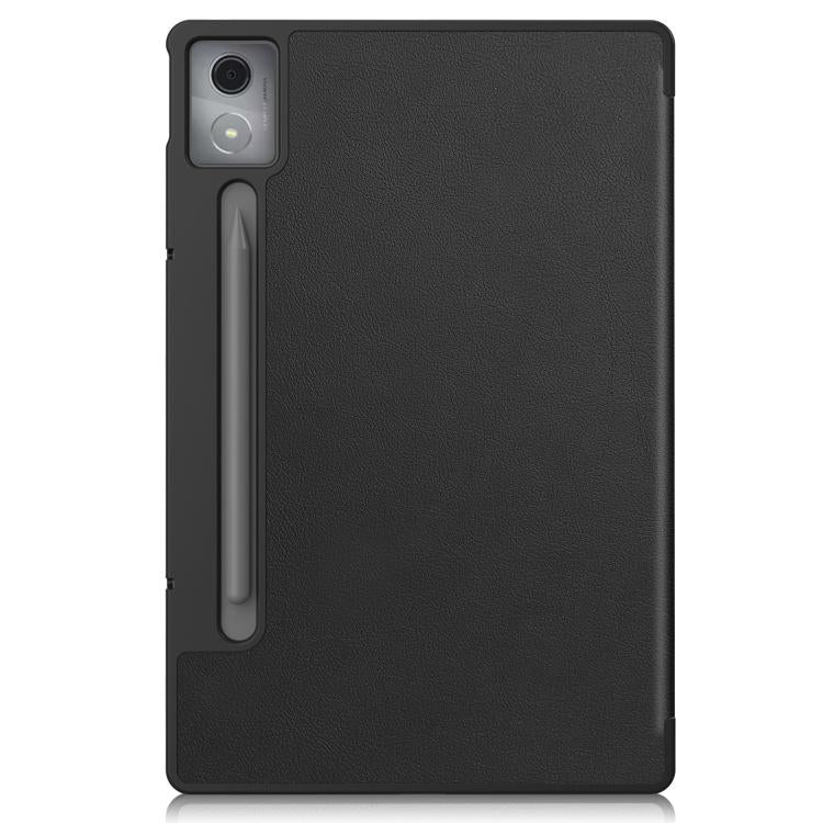 For Lenovo Idea Tab Pro Custer Texture 3-Fold Holder Leather Smart Tablet Case