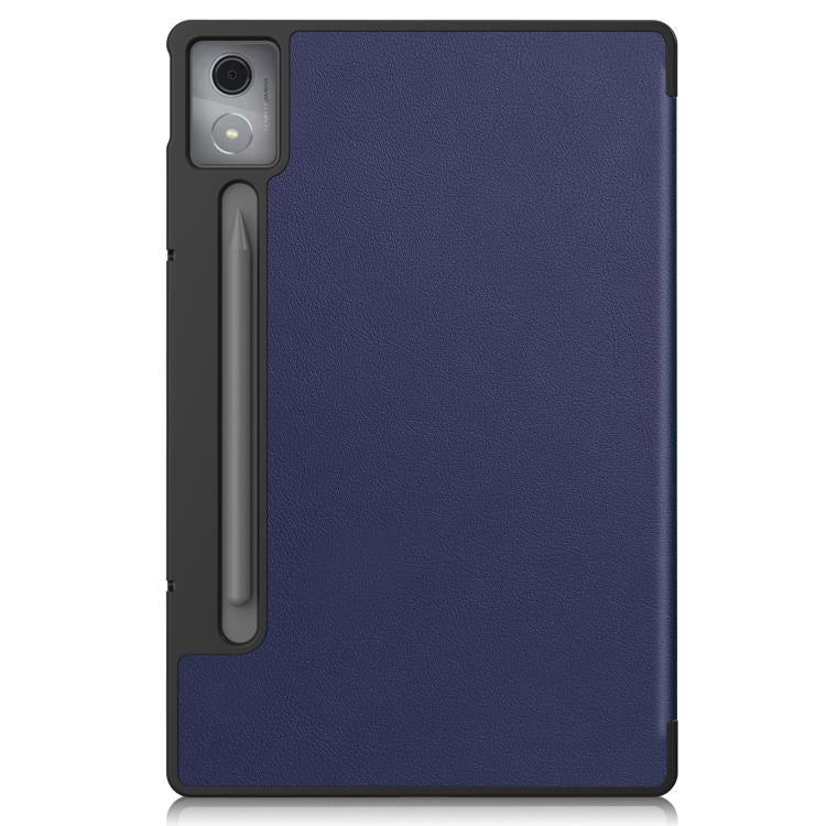For Lenovo Idea Tab Pro Custer Texture 3-Fold Holder Leather Smart Tablet Case