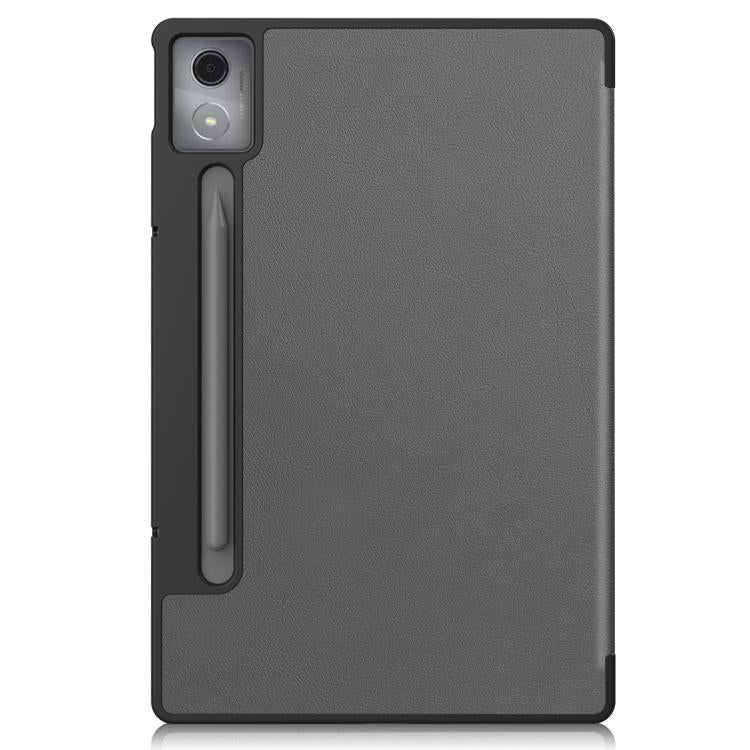 For Lenovo Idea Tab Pro Custer Texture 3-Fold Holder Leather Smart Tablet Case