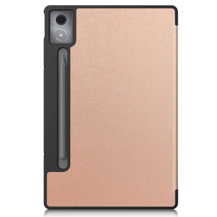 For Lenovo Idea Tab Pro Custer Texture 3-Fold Holder Leather Smart Tablet Case