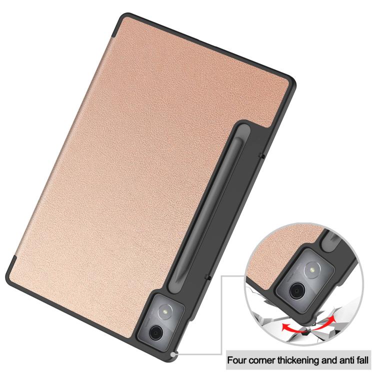 For Lenovo Idea Tab Pro Custer Texture 3-Fold Holder Leather Smart Tablet Case