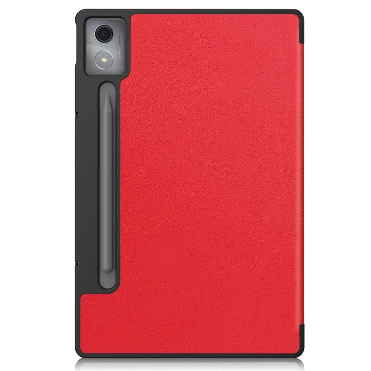 For Lenovo Idea Tab Pro Custer Texture 3-Fold Holder Leather Smart Tablet Case