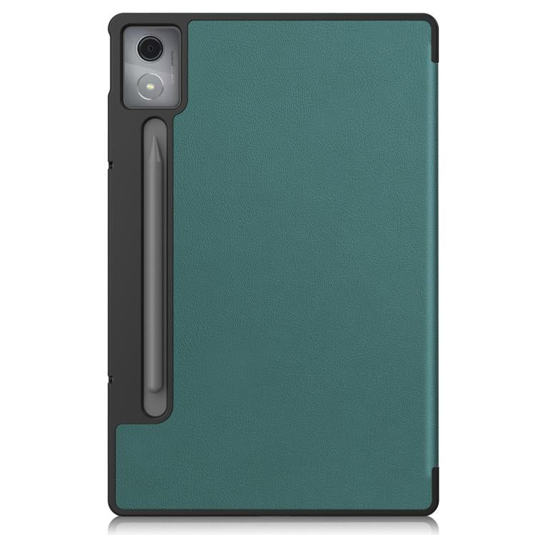 For Lenovo Idea Tab Pro Custer Texture 3-Fold Holder Leather Smart Tablet Case