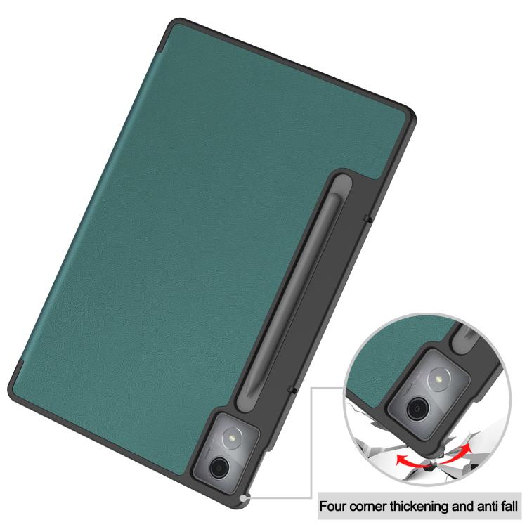 For Lenovo Idea Tab Pro Custer Texture 3-Fold Holder Leather Smart Tablet Case