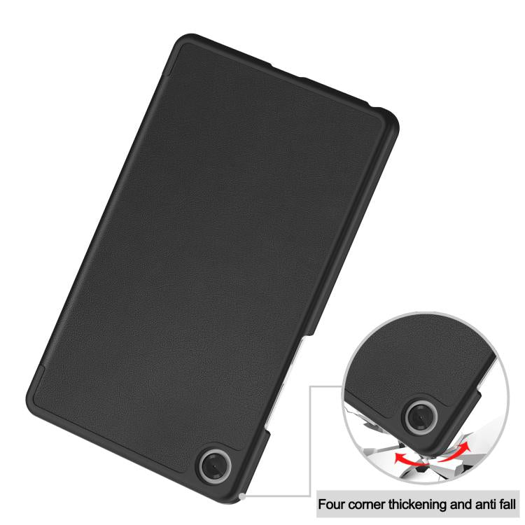 For Lenovo Tab One TB-305FU / Tab K9 Custer Texture 3-Fold Holder Leather Smart Tablet Case