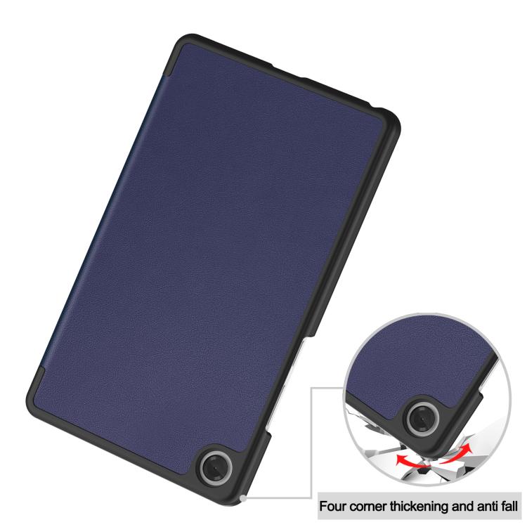For Lenovo Tab One TB-305FU / Tab K9 Custer Texture 3-Fold Holder Leather Smart Tablet Case