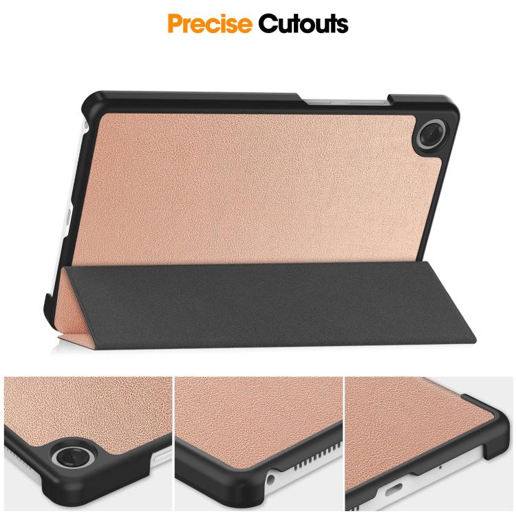 For Lenovo Tab One TB-305FU / Tab K9 Custer Texture 3-Fold Holder Leather Smart Tablet Case