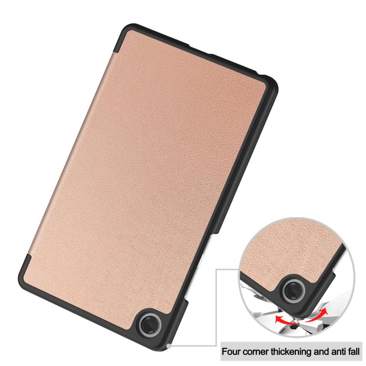 For Lenovo Tab One TB-305FU / Tab K9 Custer Texture 3-Fold Holder Leather Smart Tablet Case