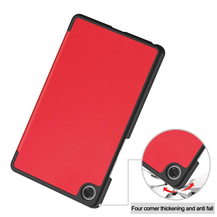 For Lenovo Tab One TB-305FU / Tab K9 Custer Texture 3-Fold Holder Leather Smart Tablet Case