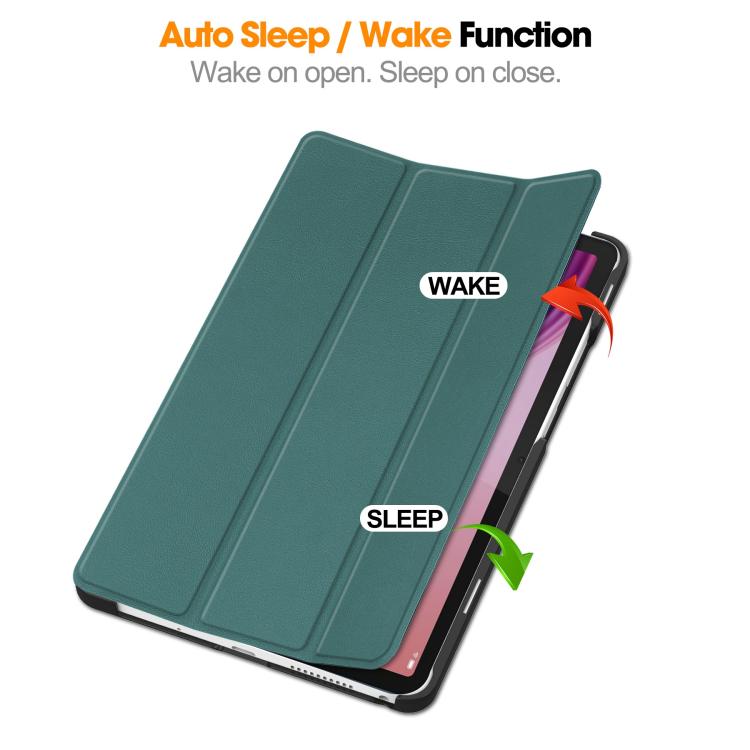 For Lenovo Tab One TB-305FU / Tab K9 Custer Texture 3-Fold Holder Leather Smart Tablet Case