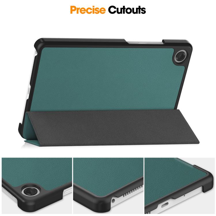 For Lenovo Tab One TB-305FU / Tab K9 Custer Texture 3-Fold Holder Leather Smart Tablet Case