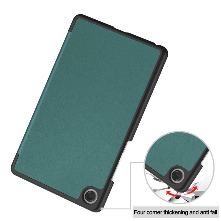 For Lenovo Tab One TB-305FU / Tab K9 Custer Texture 3-Fold Holder Leather Smart Tablet Case