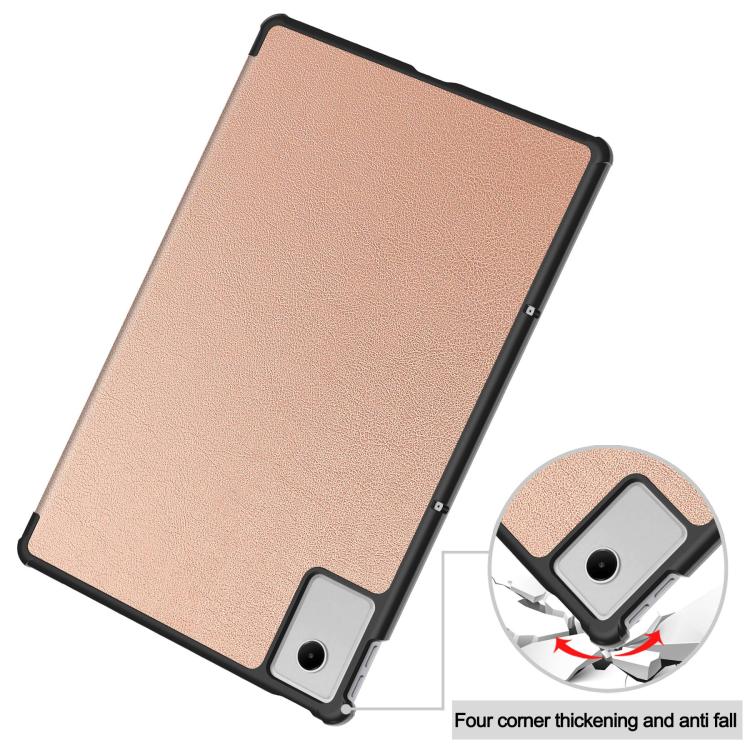 For Lenovo Idea  Tab Plus 12.1 Custer Texture 3-Fold Holder Leather Smart Tablet Case
