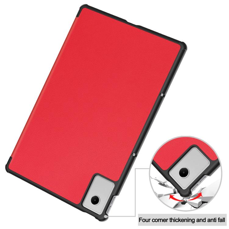 For Lenovo Idea  Tab Plus 12.1 Custer Texture 3-Fold Holder Leather Smart Tablet Case