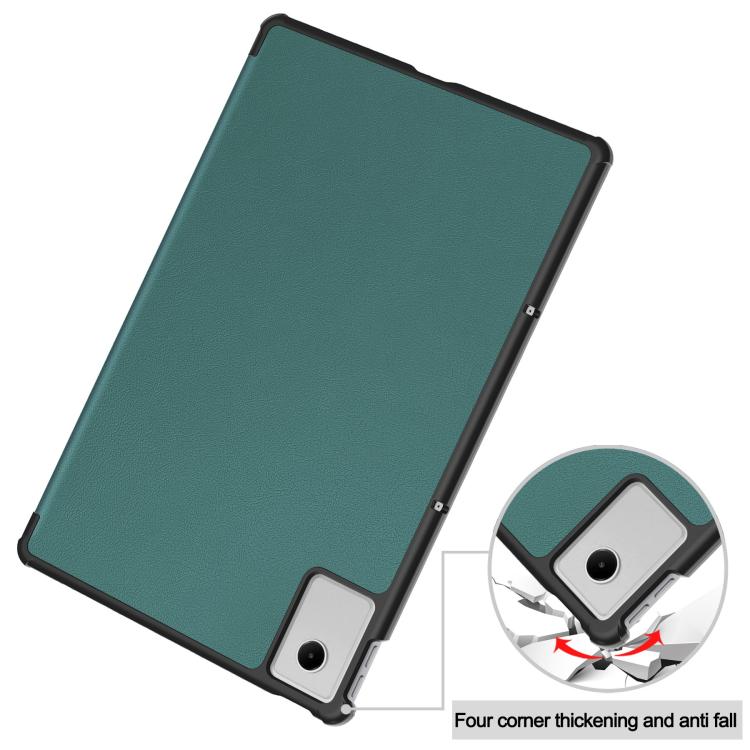 For Lenovo Idea  Tab Plus 12.1 Custer Texture 3-Fold Holder Leather Smart Tablet Case