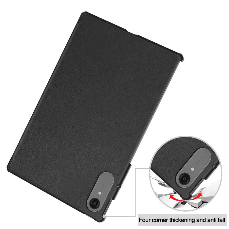 For Lenovo Idea Tab Pro Gen 2 13 Custer Texture 3-Fold Holder Leather Smart Tablet Case