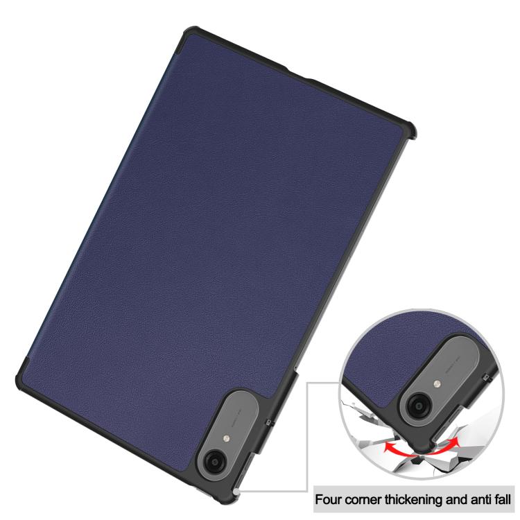 For Lenovo Idea Tab Pro Gen 2 13 Custer Texture 3-Fold Holder Leather Smart Tablet Case