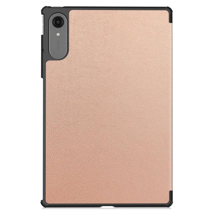 For Lenovo Idea Tab Pro Gen 2 13 Custer Texture 3-Fold Holder Leather Smart Tablet Case