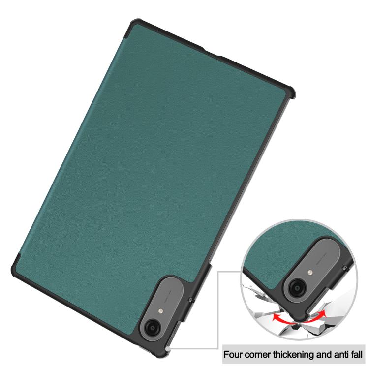 For Lenovo Idea Tab Pro Gen 2 13 Custer Texture 3-Fold Holder Leather Smart Tablet Case