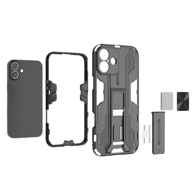 For iPhone 16 Plus Supersonic PC + TPU Holder Phone Case