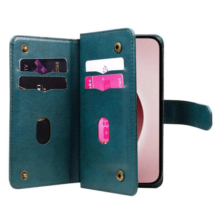 For iPhone 16 Pro Multi-Function Wallet 10 Card Slots Leather Phone Case